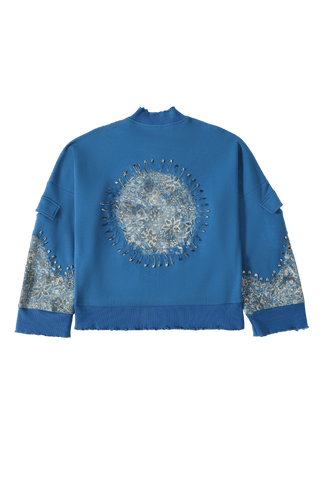 "Waves of steel" blockprint sweatshirt