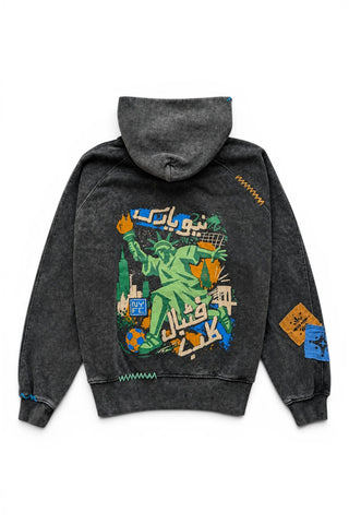 NYC Match Day Acid Wash Hoodie