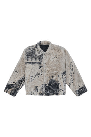 NYC printed sherpa jacket