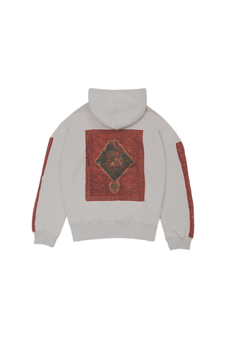 Hand crafted unisex vanilla creme Mughal horseback hoodie