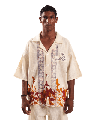 "Ember mosaic" button-down