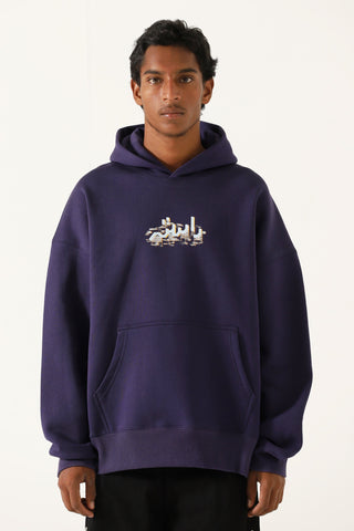 " A space odyssey" printed patchwork hoodie