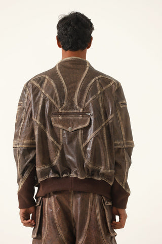 "Bowery nights" distressed leather jacket