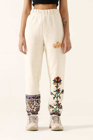 "1975" block print sweatpants