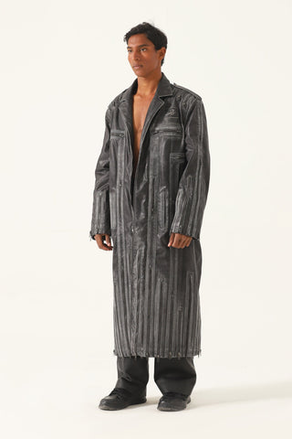 "Vegas in the dark" leather long coat