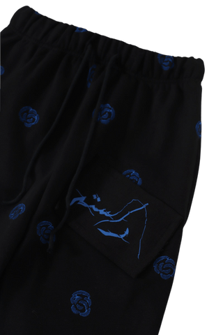 Patchwork block print sweatpants