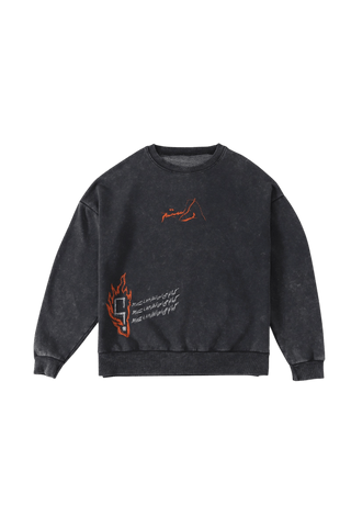 "Ordinary" grey acid wash sweatshirt