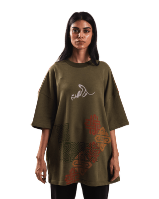 "Shapeshifter" block print T-shirt