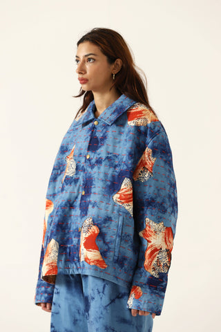 "After hours" silk patchwork jacket
