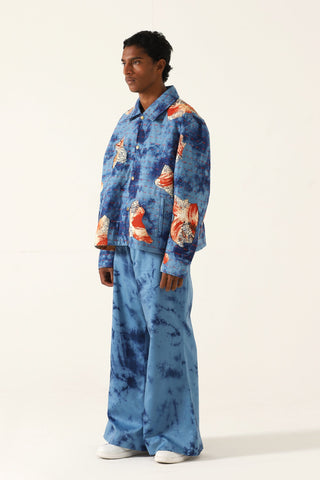 "After hours" silk patchwork jacket