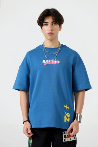 Test run - "+92" royal blue patch T-shirt