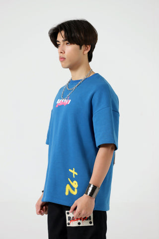 Test run - "+92" royal blue patch T-shirt