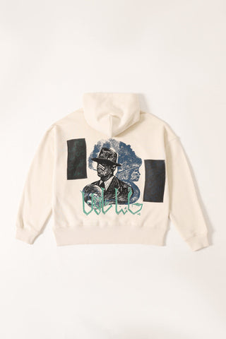 "Chinatown" printed beige hoodie