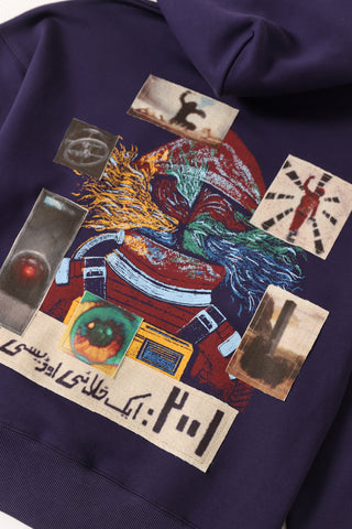 " A space odyssey" printed patchwork hoodie