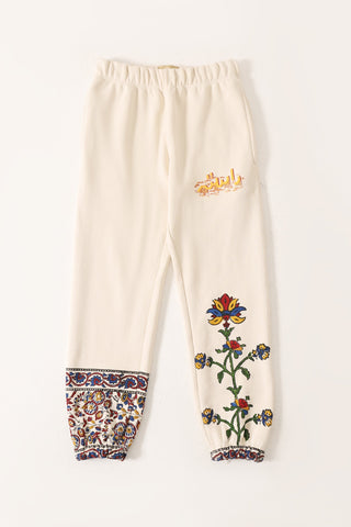 "1975" block print sweatpants
