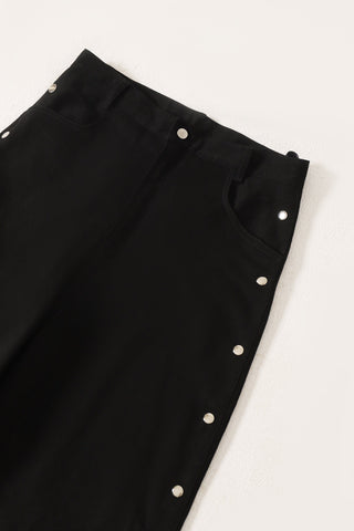 Snap button denim trousers