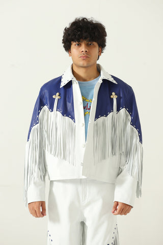 Fringed leather jacket