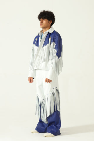 Fringed leather jacket