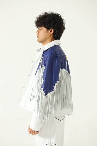 Fringed leather jacket