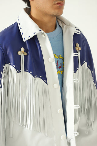 Fringed leather jacket