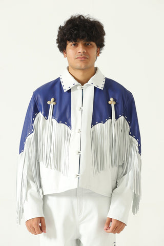 Fringed leather jacket