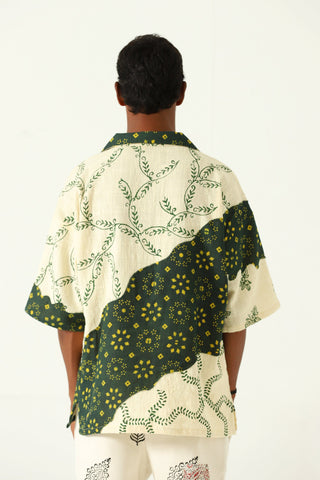 "Rajasthan" hand block print button-down
