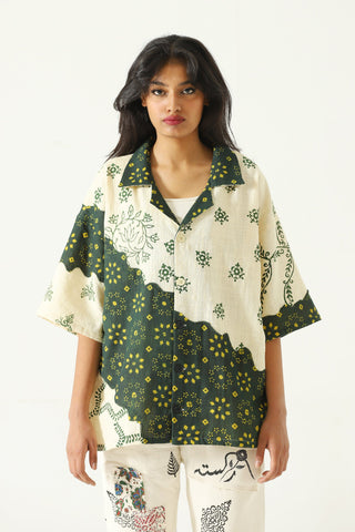 "Rajasthan" hand block print button-down