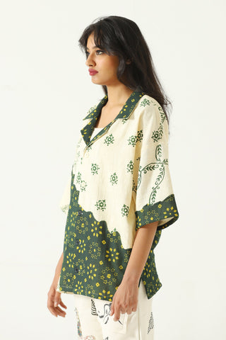 "Rajasthan" hand block print button-down