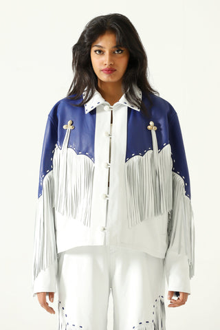 Fringed leather jacket