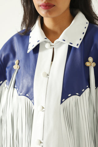 Fringed leather jacket