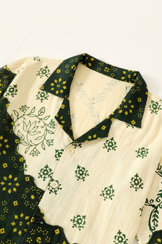 "Rajasthan" hand block print button-down