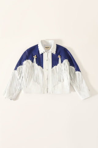 Fringed leather jacket