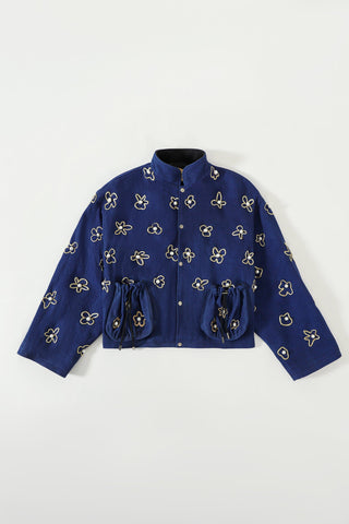 Hand embelished potli denim jacket