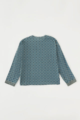 Indigo dye and block print shirt