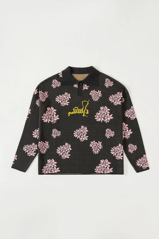 "Jasmine garden" knit sweatshirt