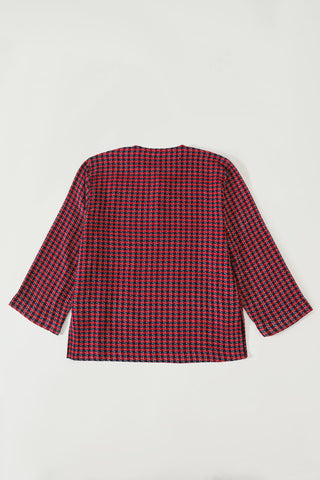 Handwoven plaid cotton shirt