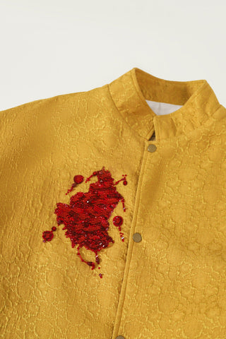 Lost time" hand-embroidered silk jacket