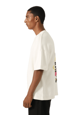 "Games we play" printed beige T-shirt