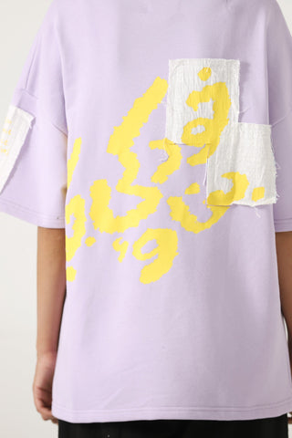 "My place" printed patchwork T-shirt