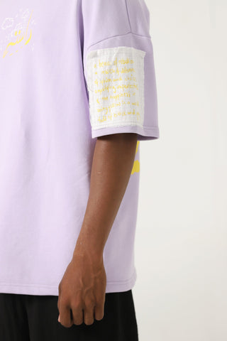 "My place" printed patchwork T-shirt