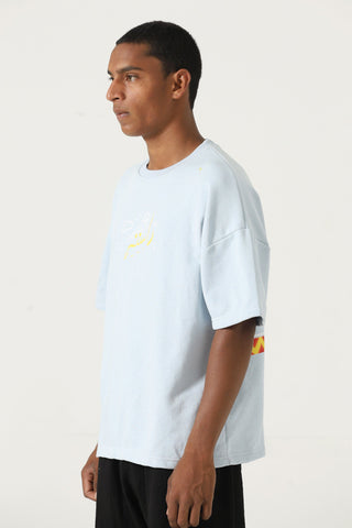 Powder blue printed T-shirt