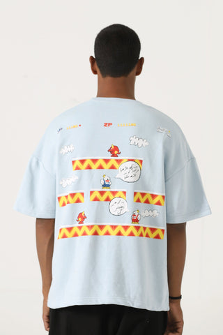Powder blue printed T-shirt