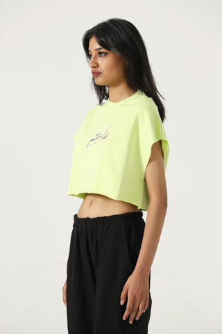 "Mehran" pistachio crop top