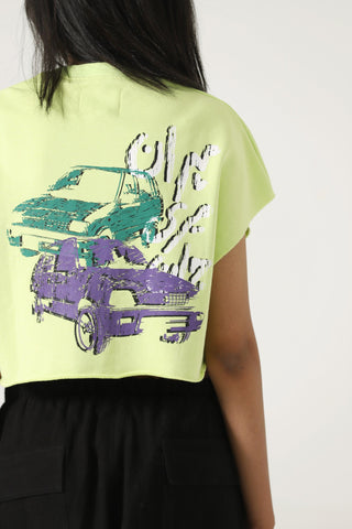 "Mehran" pistachio crop top