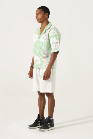 "Bahaar" puff print button-down