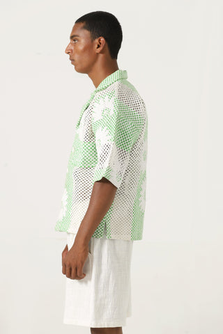 "Bahaar" puff print button-down