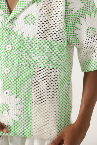 "Bahaar" puff print button-down