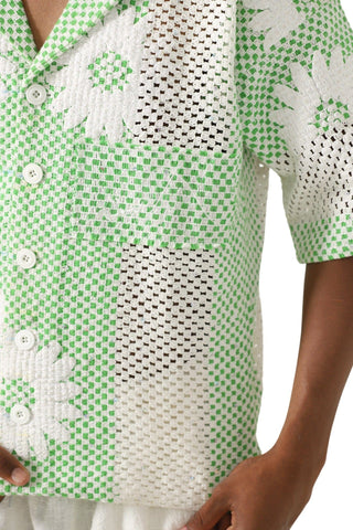 "Bahaar" puff print button-down