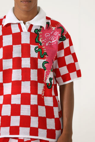 "Playful past" knit polo