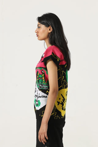 "A world of color" knit vest